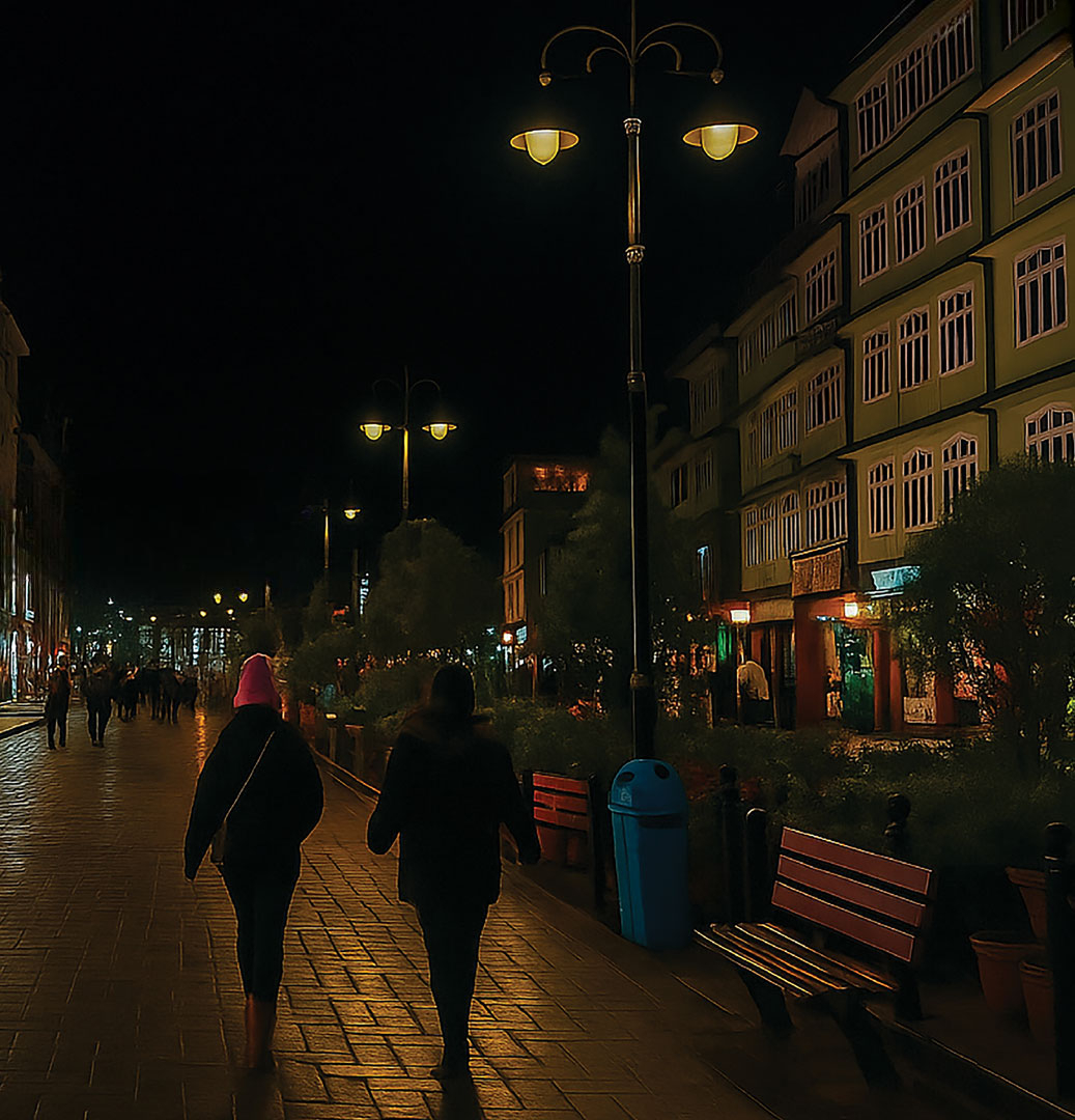 MG Road shopping street in Gangtok Sikkim